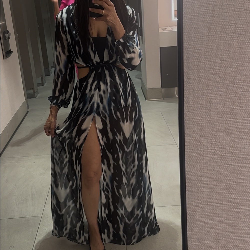 Bebe Black and White Maxi Dress